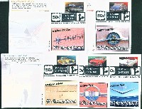 Set Of 5 Fins & Chrome Postcards
